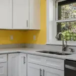 Close up look at the kitchen inside this luxury custom barndo