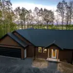 aerial photo of a one-level custom built residential home in crossville tennessee